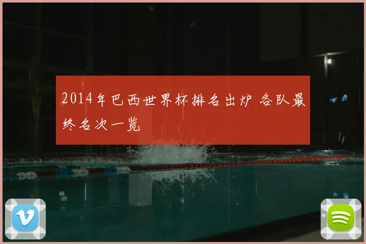 2014年巴西世界杯排名出炉 各队最终名次一览